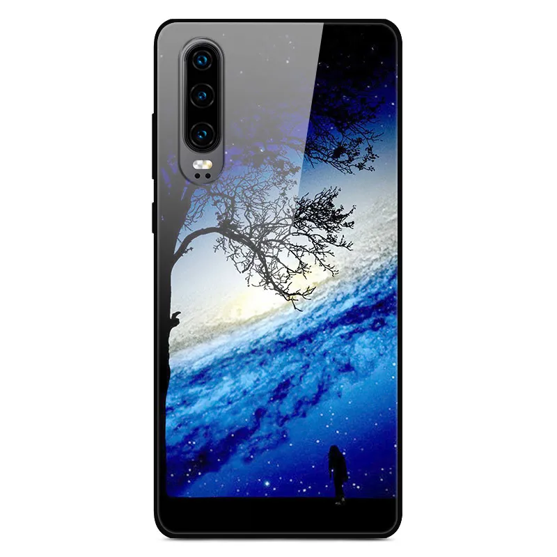 14 Чехол H для huawei P30, жесткий стеклянный чехол для телефона huawei P30 Pro P30Pro, Мягкий бампер, закаленное P 30, пространство для Huawe P30 - Цвет: 14
