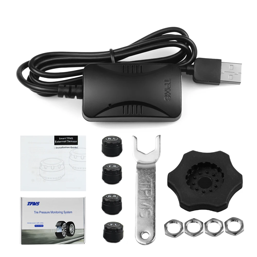 Система TPMS для Android автомобильный DVD система контроля давления в шинах USB датчики давления в шинах Система мониторинга сигнализации
