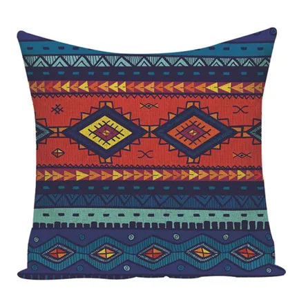 Геометрический, ацтекский, богемный, домашний декор, кемпинг, Модный чехол для подушки, гофрированный принт, льняное постельное белье, фото, наволочка