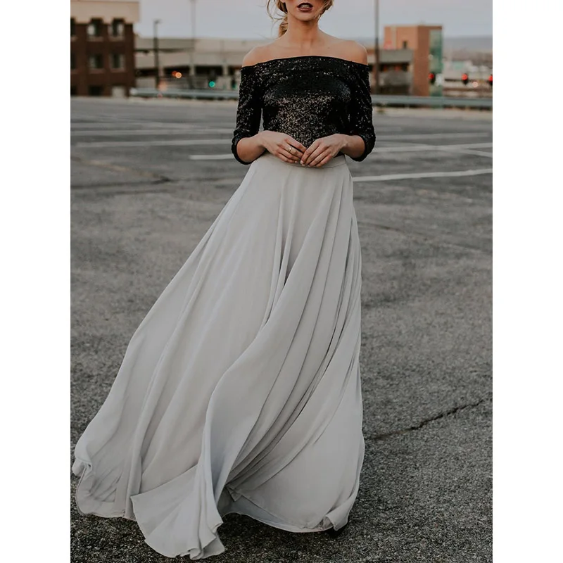 Новинка шифоновое женское платье в стиле бохо цветочное Джерси Длинная пляжная