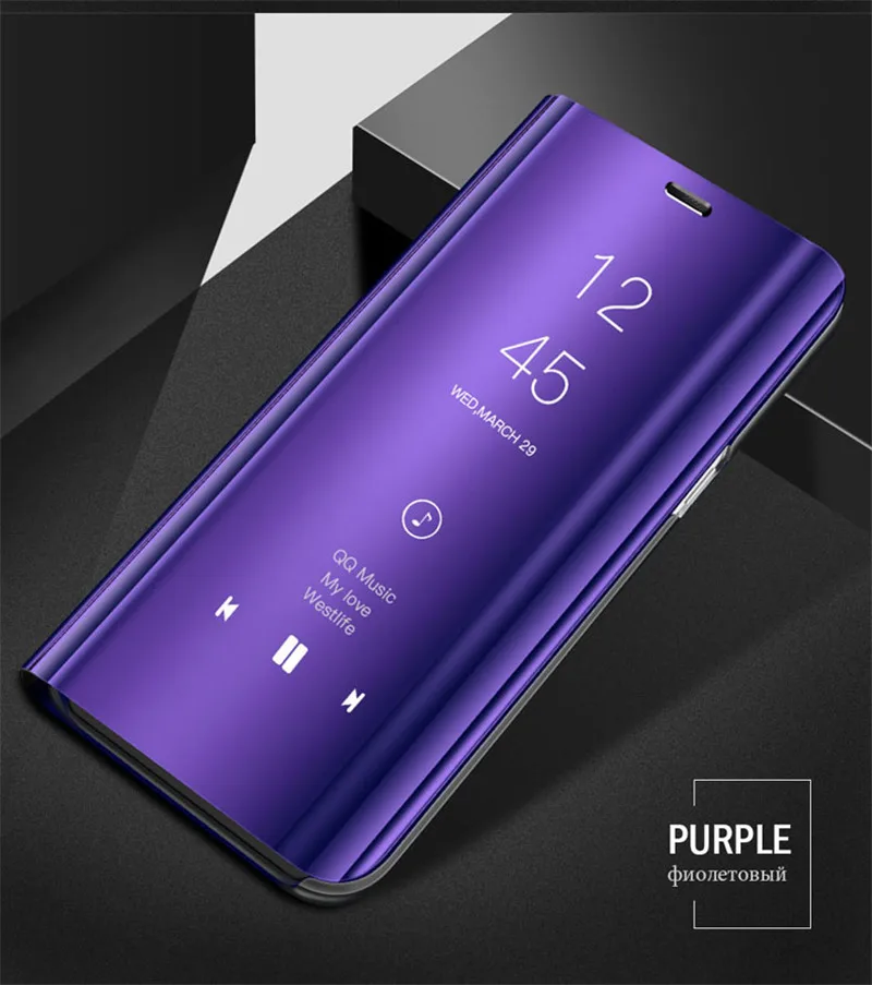 dark purple Чехол для Vivo Y95, умный зеркальный чехол, 6,22 дюймов, откидная подставка, кожаный чехол для телефона s, для Vivo Y91, чехол Y 91 95, чехол для Vivo Y95, чехол - Color: dark purple