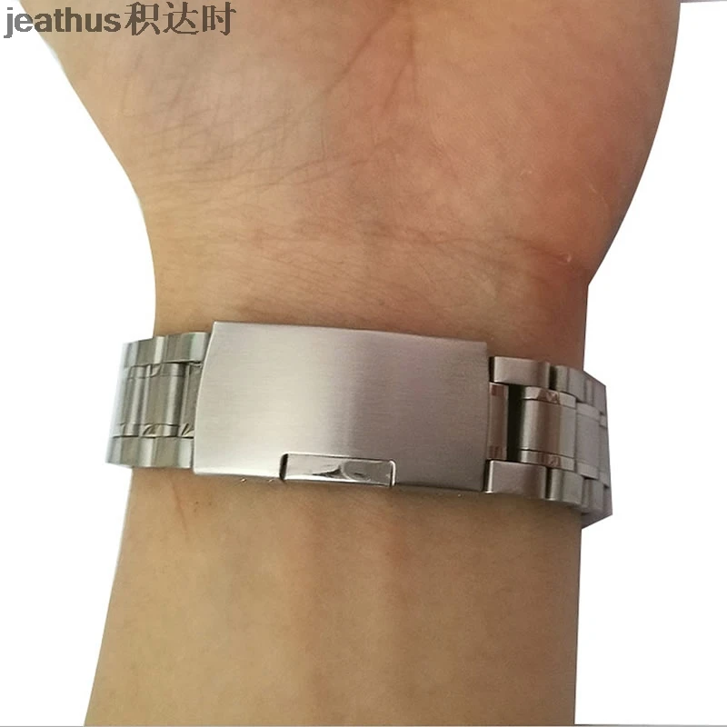 Ремешок Jeathus из нержавеющей стали для наручных часов черный браслет fossil diesel band14 16