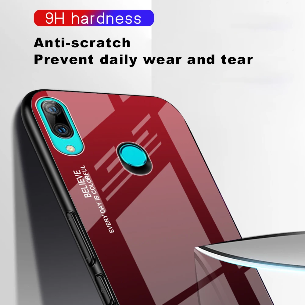 Для Huawei P Smart Z чехол для телефона градиентное закаленное стекло Y9 Prime 2019 TPU