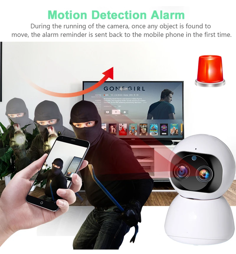 Hebeiros 1080P 2MP зум-объектив Беспроводная облачная IP Wifi камера автоматическое