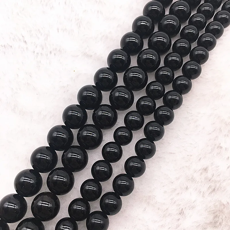 

Wholesale 6/8/10mm Natural Stone Bead Onyx Black Red Agat Loose Stone Beads For Making Bracelet DIY #10