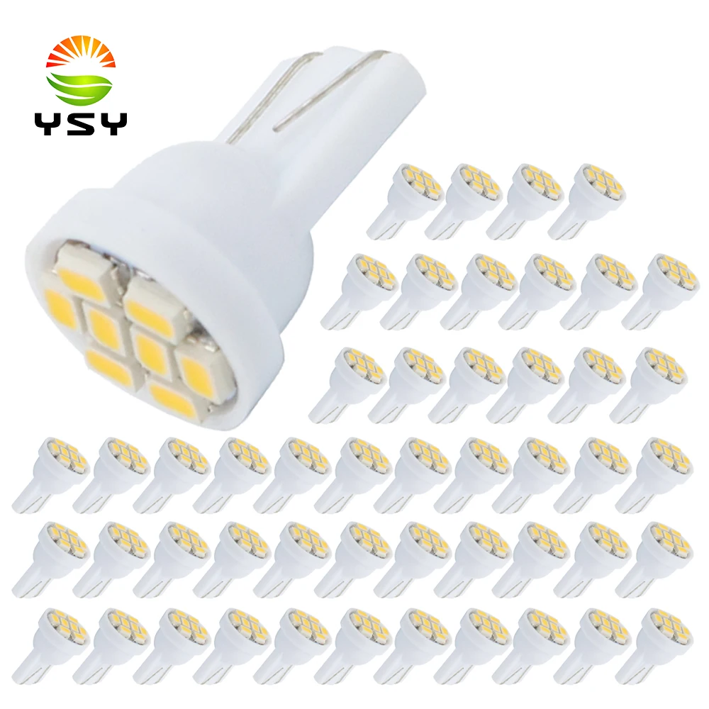 YSY 50 шт оптом белый T10 1206 3020 8 Smd 8smd 8led 194 168 192 W5W Клин Led лампа внутреннего освещения DC