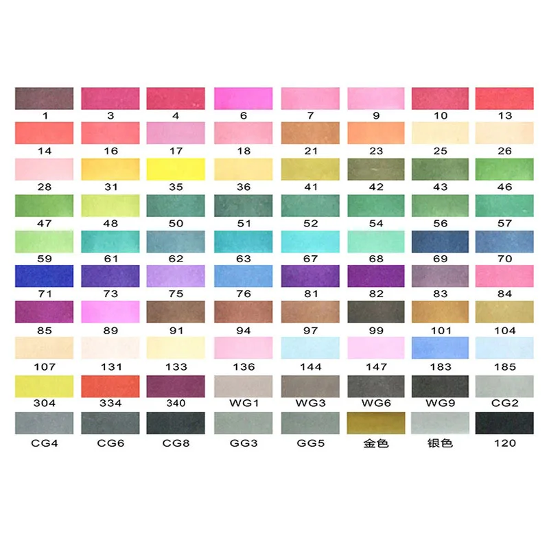Anime 80 colors Улучшенный 40/60/80/120/160 Цвета ручка маркер комплект Dual Head эскиз маркеры кисточки ручка для рисования манга анимация дизайн товары для рукоделия - Цвет: Anime 80 colors