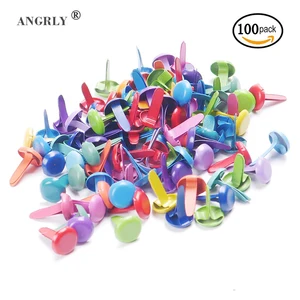 Брадсы круглые металлические, смешанных цветов, 100 шт. - изображение