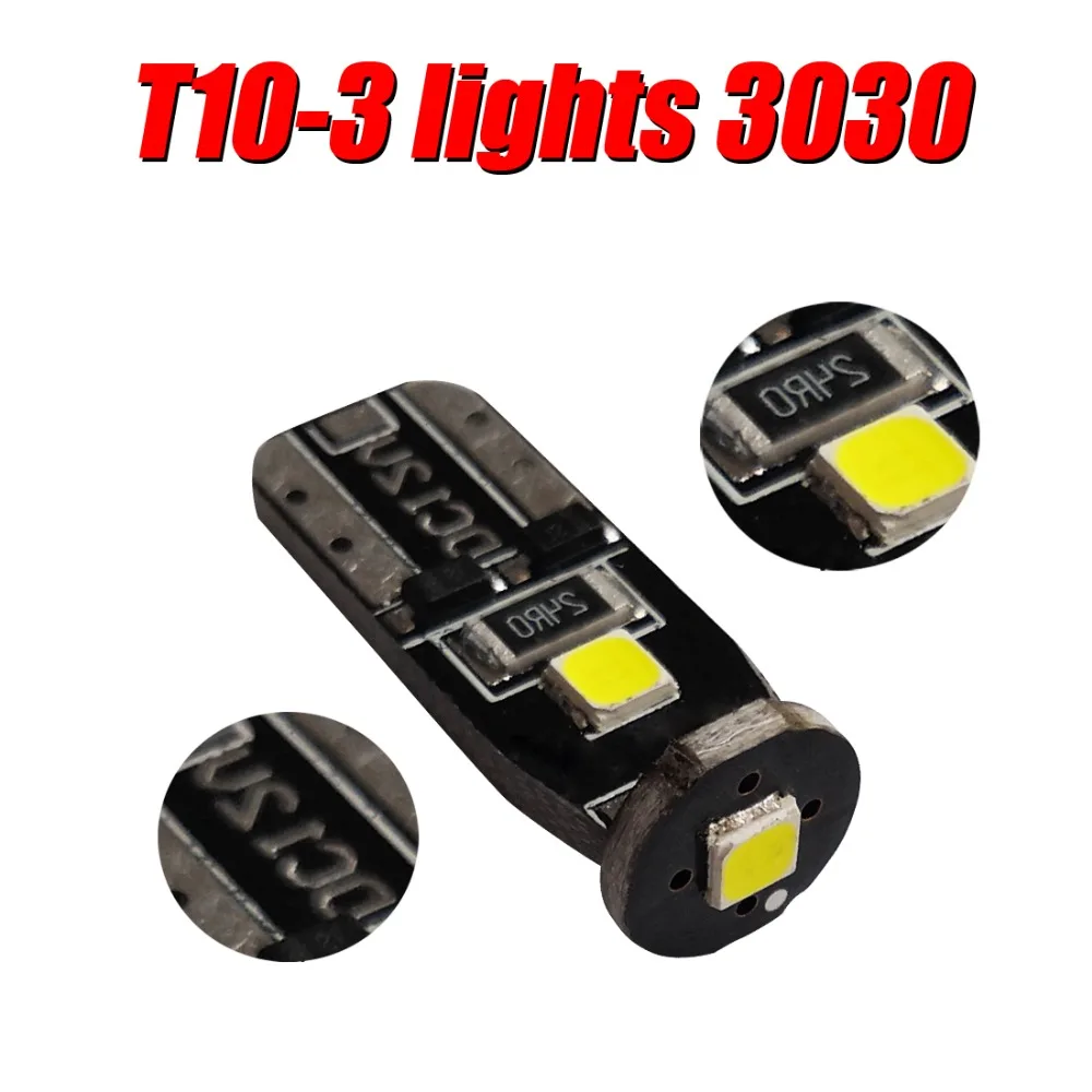 

4 шт. высокого качества T10 3smd 3030 W5W 3led широкий светильник обратная Лицензия плиты СИД наивысшей мощности просвет светильник