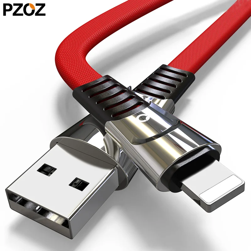 Зарядный кабель PZOZ для iphone Xs Max металлический сплав цинка Usb быстрая зарядка X 8 7 6 s