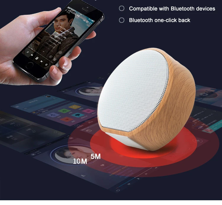 Под Дерево Беспроводной Bluetooth Динамик Портативный мини сабвуфер аудио подарок