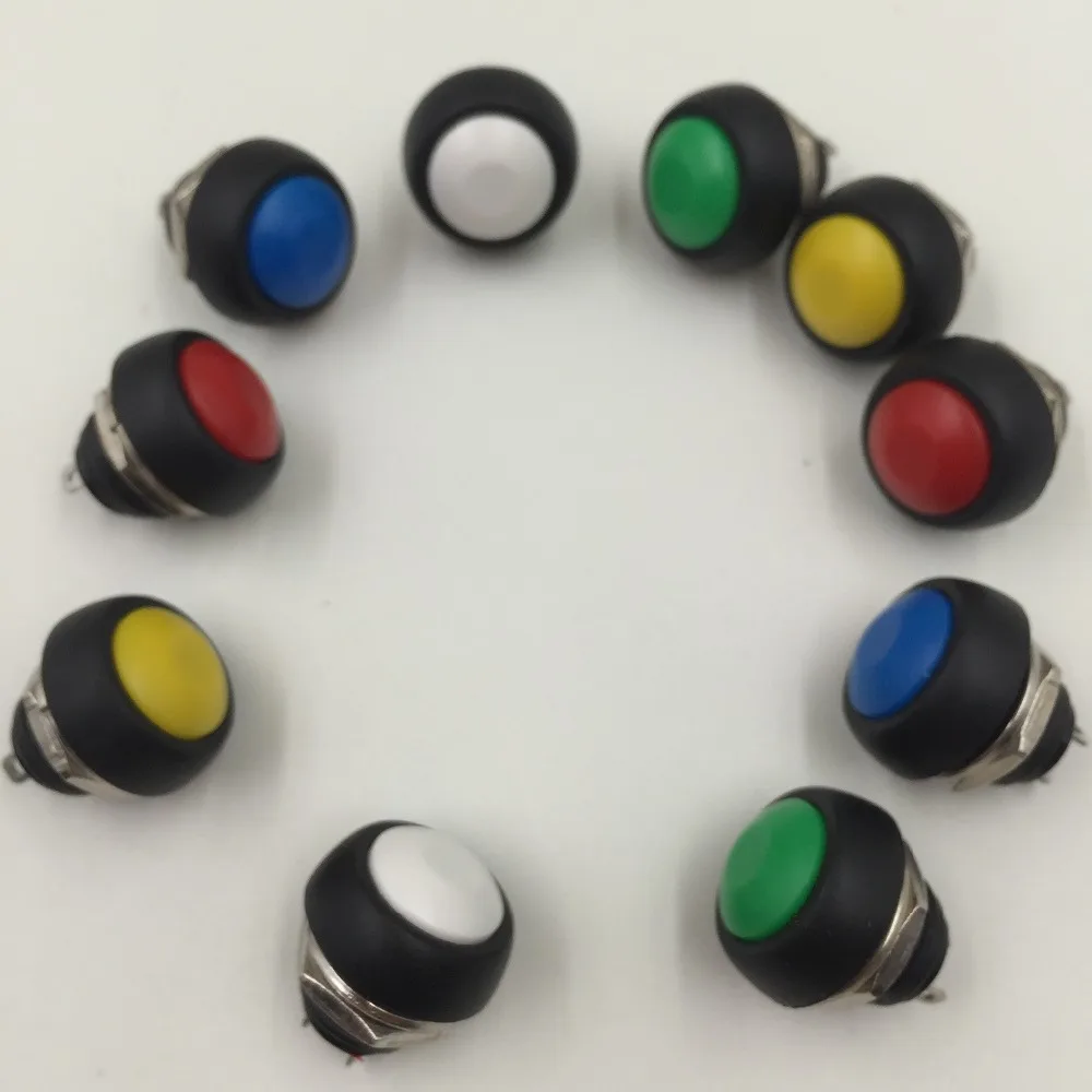 Маленький круглый кнопочный переключатель мгновенное выключение (ВКЛ) |