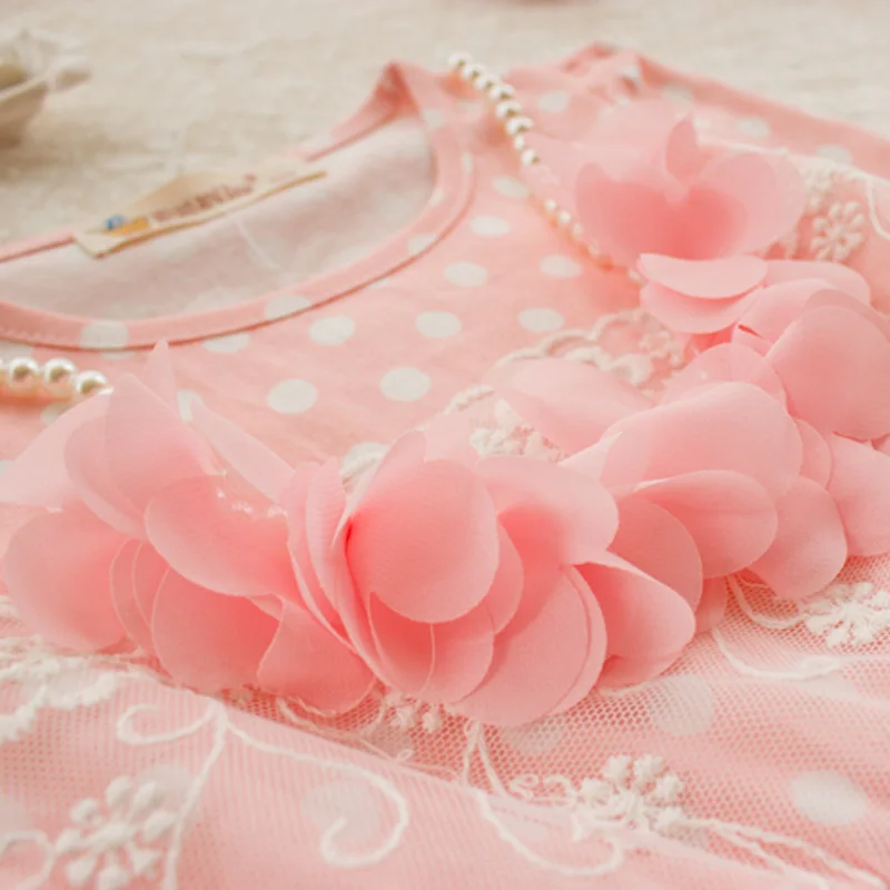 Children Dress Girls New 2016 Baby Dresses Kids Cotton Clothes Dot With Lace Korean Style For | Детская одежда и обувь