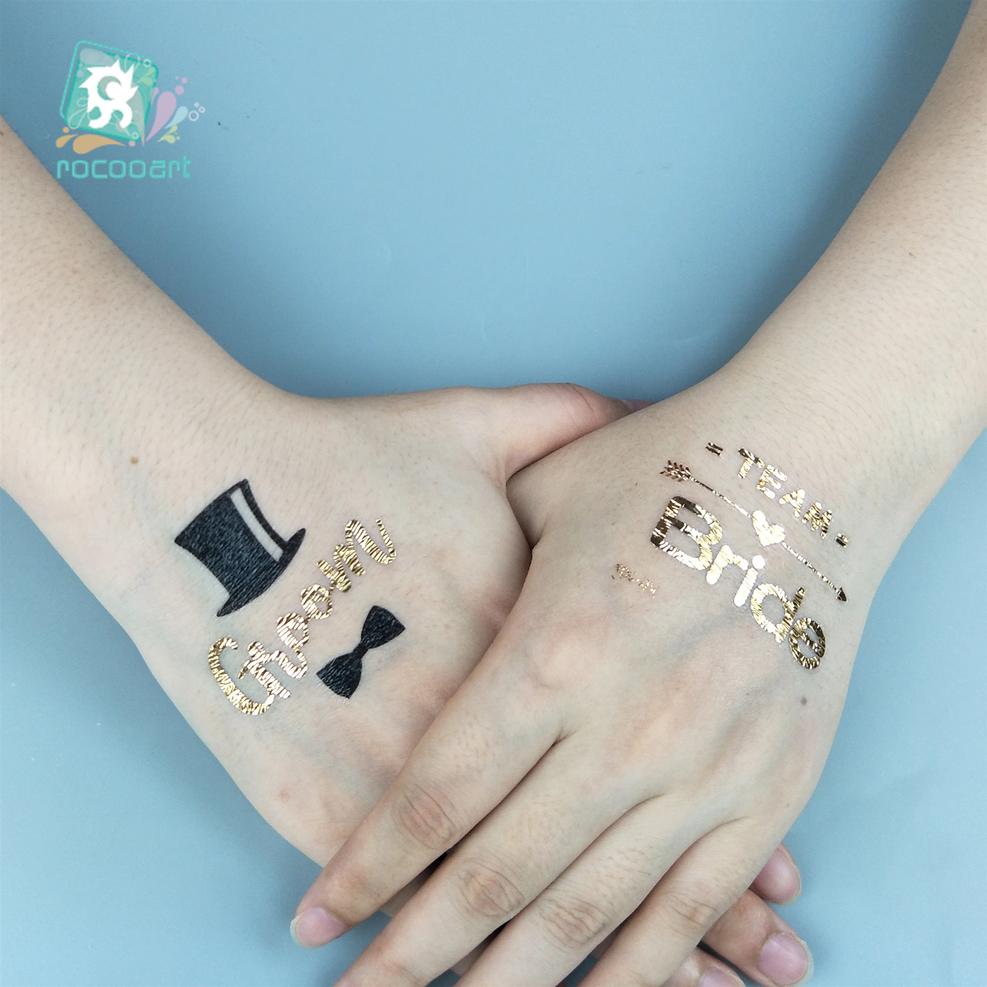 

60x60mm 25 Different Small Gold Bride Temporary Tattoo Eyes Star lip hearts Gold Tattoo Designs Metallic Flash Tattoos