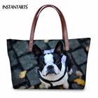 Женская сумка-тоут INSTANTARTS, большие брендовые дизайнерские дорожные сумки с 3d-рисунком животных, Бостон-терьер, с ручками