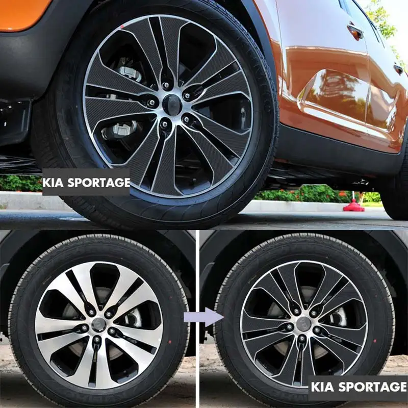 Стайлинг автомобиля виниловые аксессуары из черного углеродного волокна для KIA