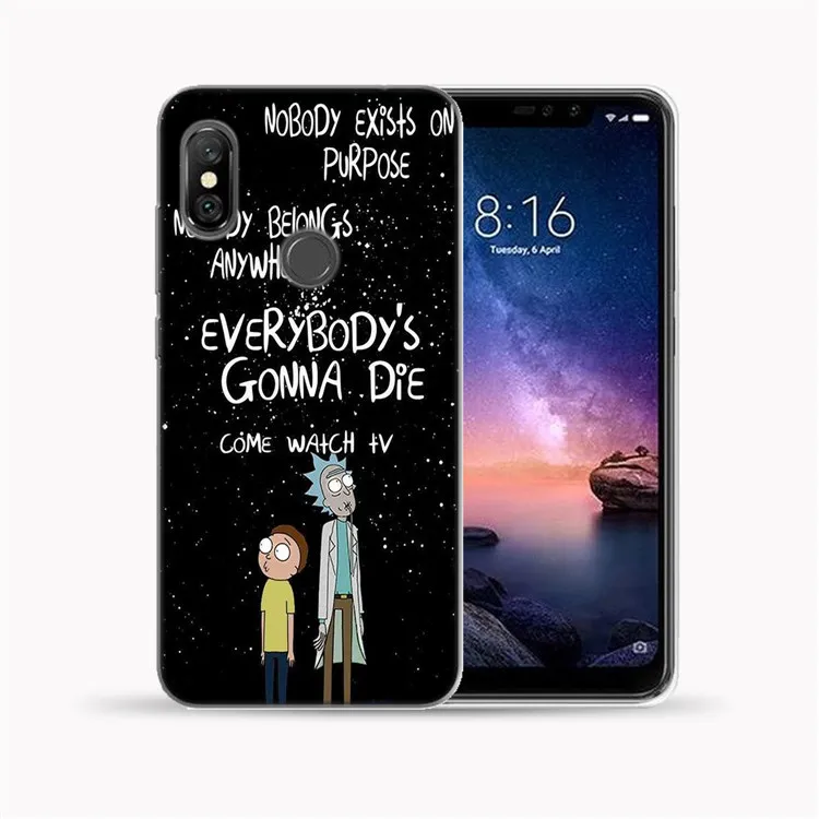 Для Xiaomi mi A1 A2 8 Lite Mate 9 8 Pro 5X 6X крышка Рик и Морти мягкий чехол из ТПУ с принтом "для Red mi 5 5A 6 7 7A Y3 K20 Pro Note 4 4X5 6 7 Pro