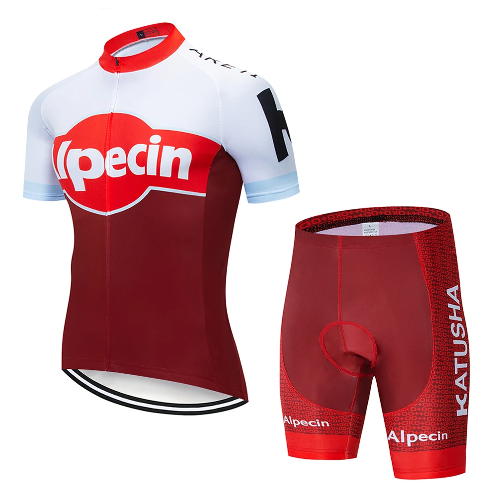 2019 KATUSHA Cycling Clothing Bike jersey Quick Dry Mens Bicycle clothing summer team Jerseys 9D gel bike shorts set |