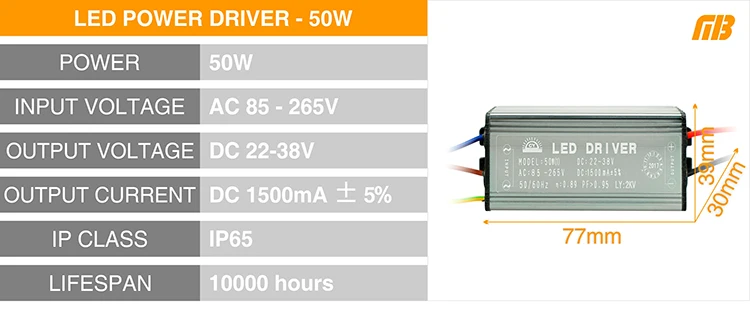 Светодиодный драйвер 10 Вт 20 Вт 30 Вт 50 Вт 70 Вт преобразования AC85-265V для DC22-38V без мерцания светодиодный драйвер "сделай сам" для потолочные светильник Точечный светильник IP67 Водонепроницаемый