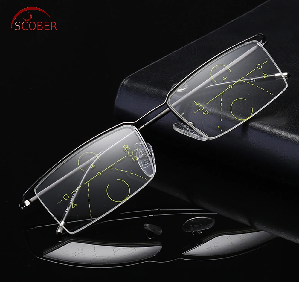 

SCOBER = Titanium alloy Business elite Intelligence Progressive Multifocal Commercial Reading Glasses Bifocal +1 +1.5 TO +4