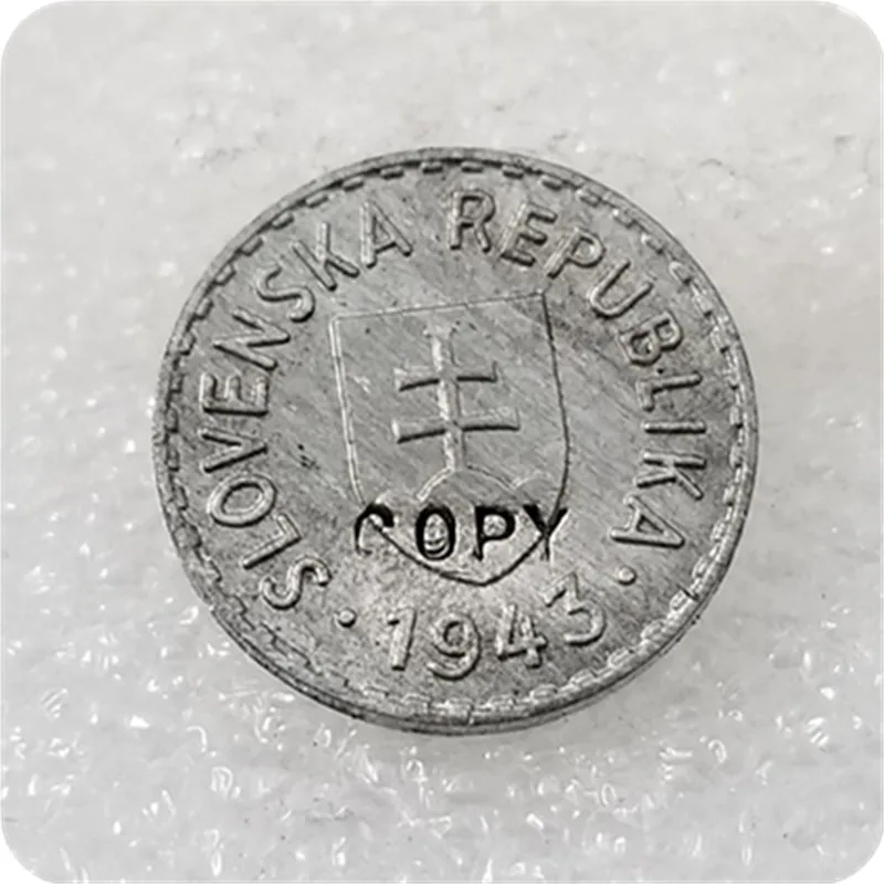 1943 Словакия 10 халеров (Пробная забастовка) (цинк) копия монет памятные
