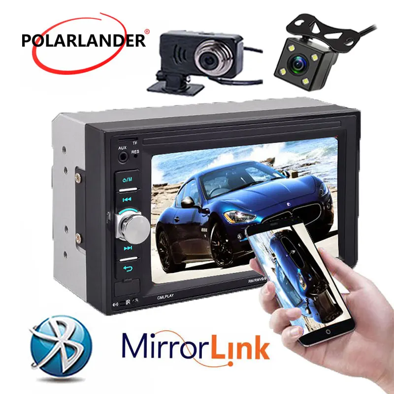 6 2 &quot2 дин радиокамера/DVR сенсорный экран стерео MP5 Automagnitol Bluetooth ото Teypleri Зеркало