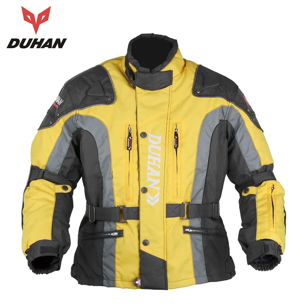 DUHAN мотоциклетная куртка для мотокросса Экипировка для мужчин t gear Мужская мотоциклетная морозостойкая мотоциклетная Одежда Ткань Оксфорд хлопковое нижнее белье - Цвет: yellow