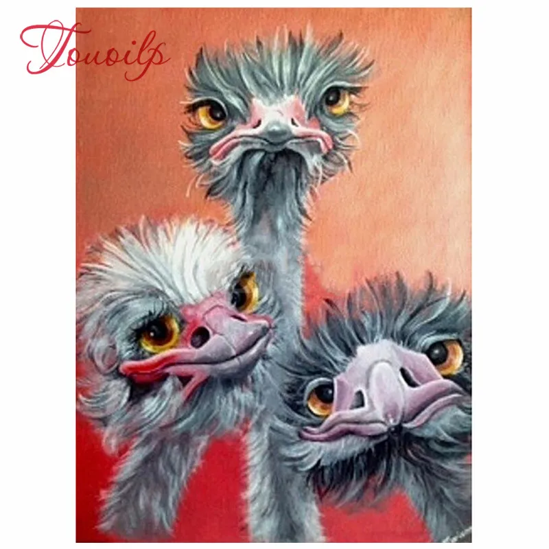 Алмазная живопись ручной работы мозаика 5D сделай сам в горошек Страус вышивка