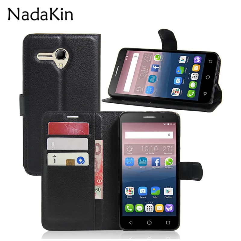 Флип кейс из искусственной кожи для Alcatel One Touch Pop 3 5 OT 5025 Подставка книг с магнитной