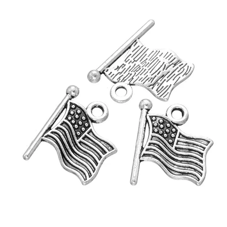Подвеска в виде американского флага 30 шт.|flag charms|charm pendantamerican flag charm |