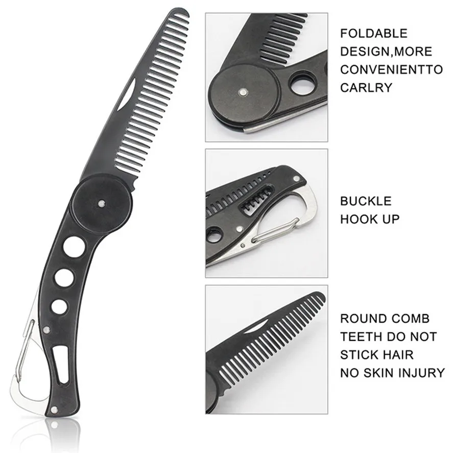 Новинка расческа для бороды 1 шт. складной Расческа выпрямитель волос