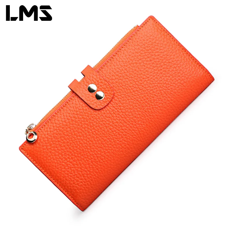 LMS 2017 длинные кожаные женские кошельки и с рисунком личи модные клатчи на молнии