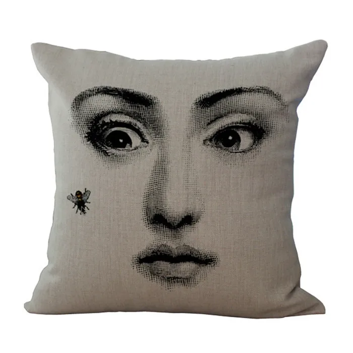 B Винтаж rosenthal Piero fornasetti Подушка Чехол Красота уход за кожей лица с принтом хлопковая льняная подушка покрытие автомобиля офис диван-Подушка Чехол домашнего декора - Цвет: B