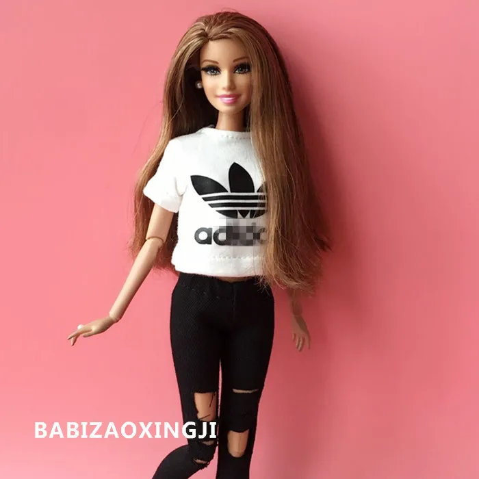 C 1/6 blyth Кукла Одежда Аксессуары blyth 30 см Кукла Одежда Аксессуары модная футболка+ джинсы для куклы Барби - Цвет: C
