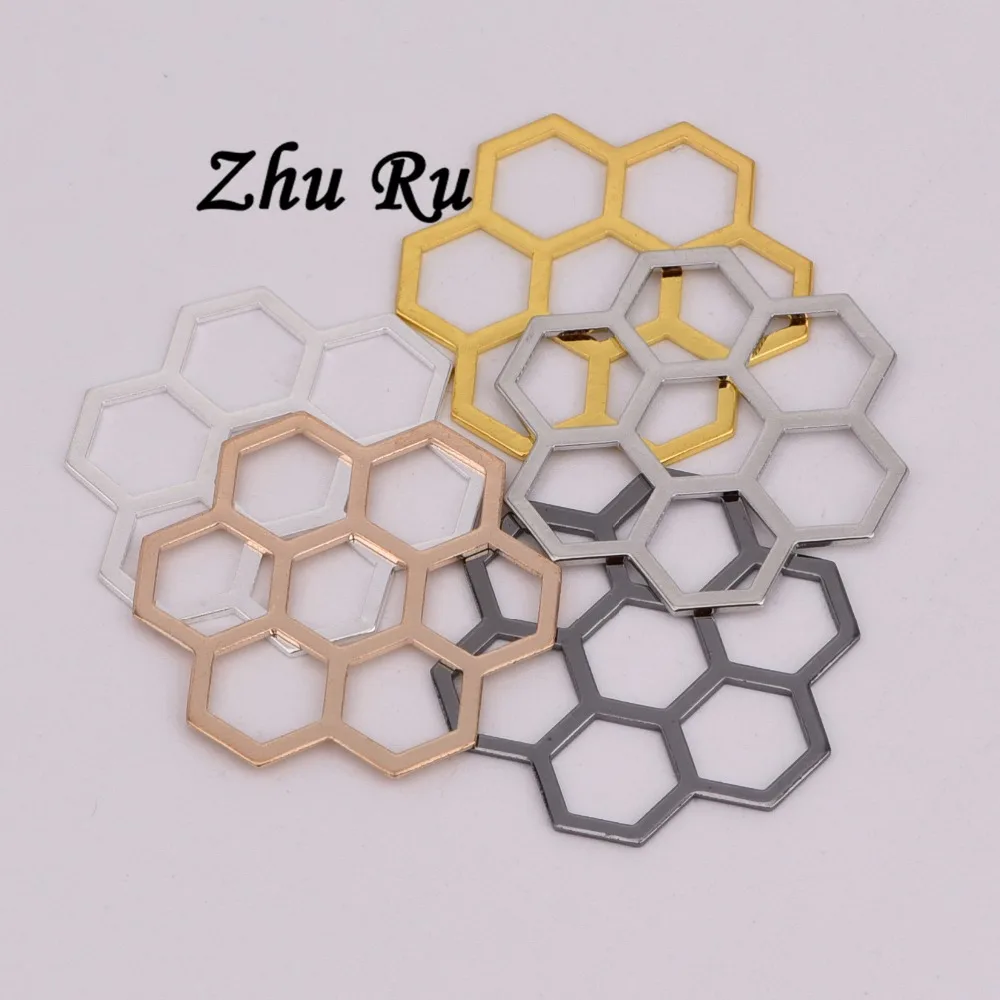5 шт. ZHU RU 28 5*27 мм сетка Шестигранная семь ячеек слива цветок Подвески серьги
