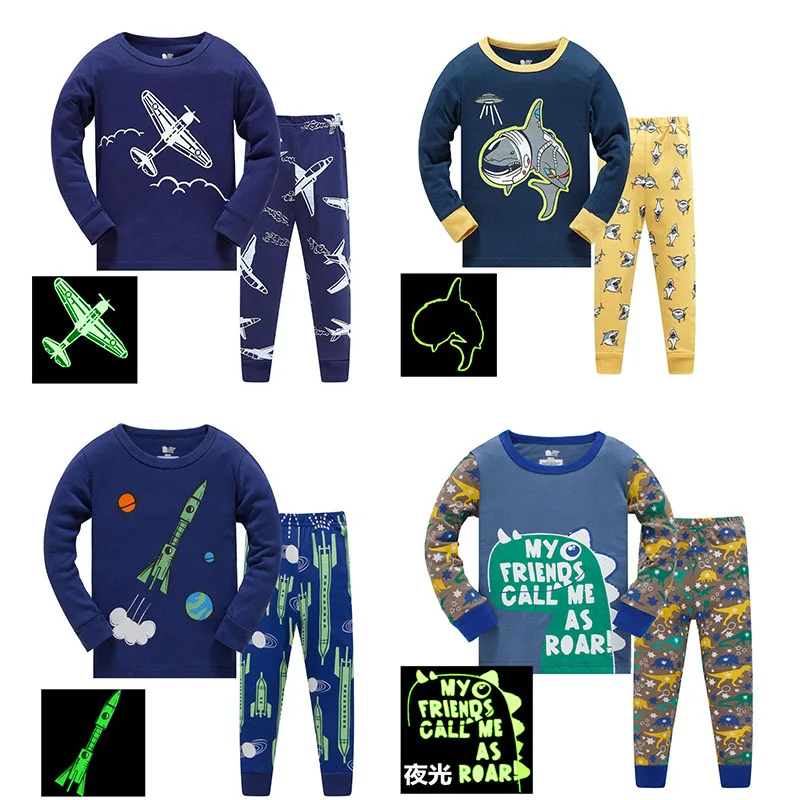 New Arrival Baby Boys Pyjamas Autumn Spring Cartoon Rocket Print Home wear Long Sleeve Children 2 Pcs Clothing Set Boy Sleepwear |