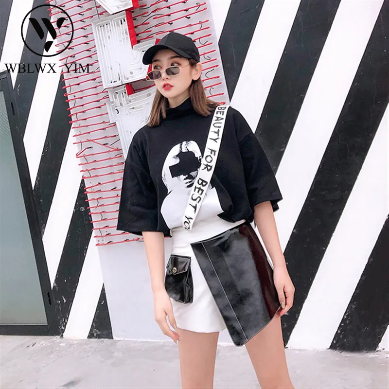 Летние Новые шорты из искусственной кожи женские модные на одно плечо с