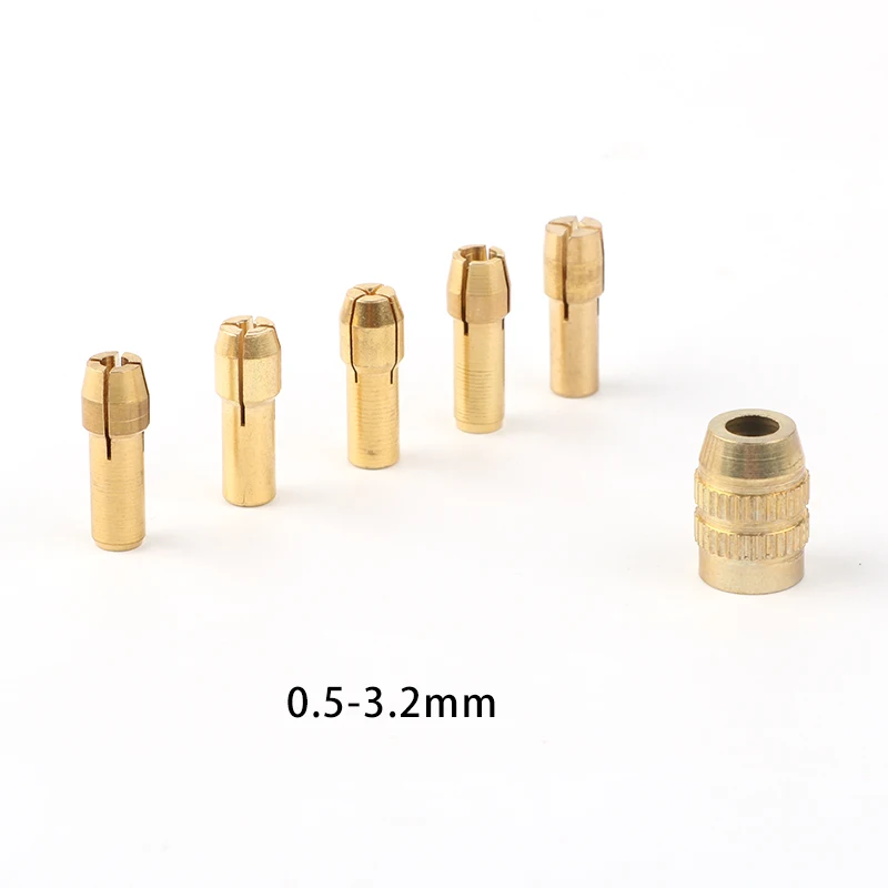 Toolstrong 5pc 0.5-3.2mm Copper Small Electric Drill Bit Collet Micro Twist Chuck Set With Allen Wrench For DIY Tools AC09 | Инструменты