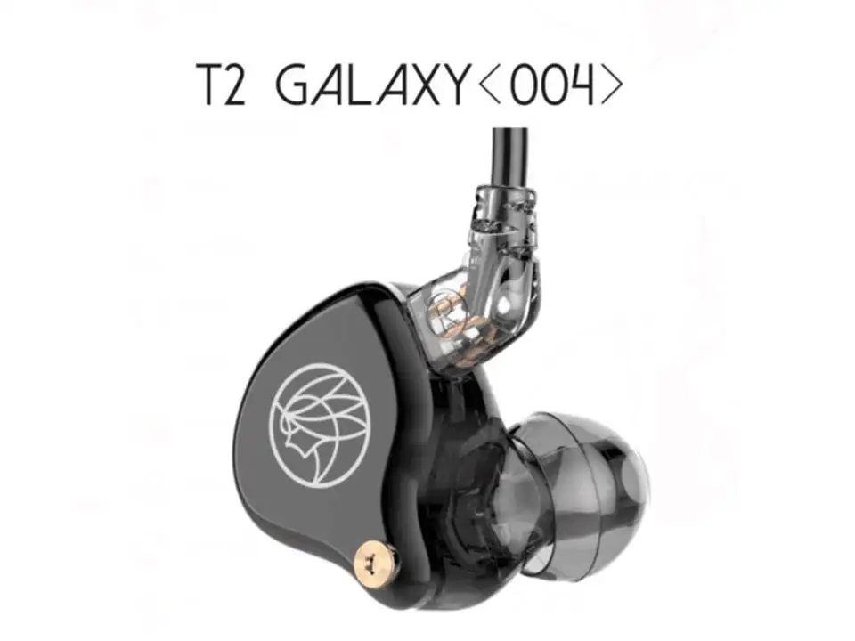 004 Black TFZ T2 Galaxy Graphene драйвер 2Pin 0,78 мм Съемный HiFi наушники-вкладыши IEMs - Цвет: 004 Black