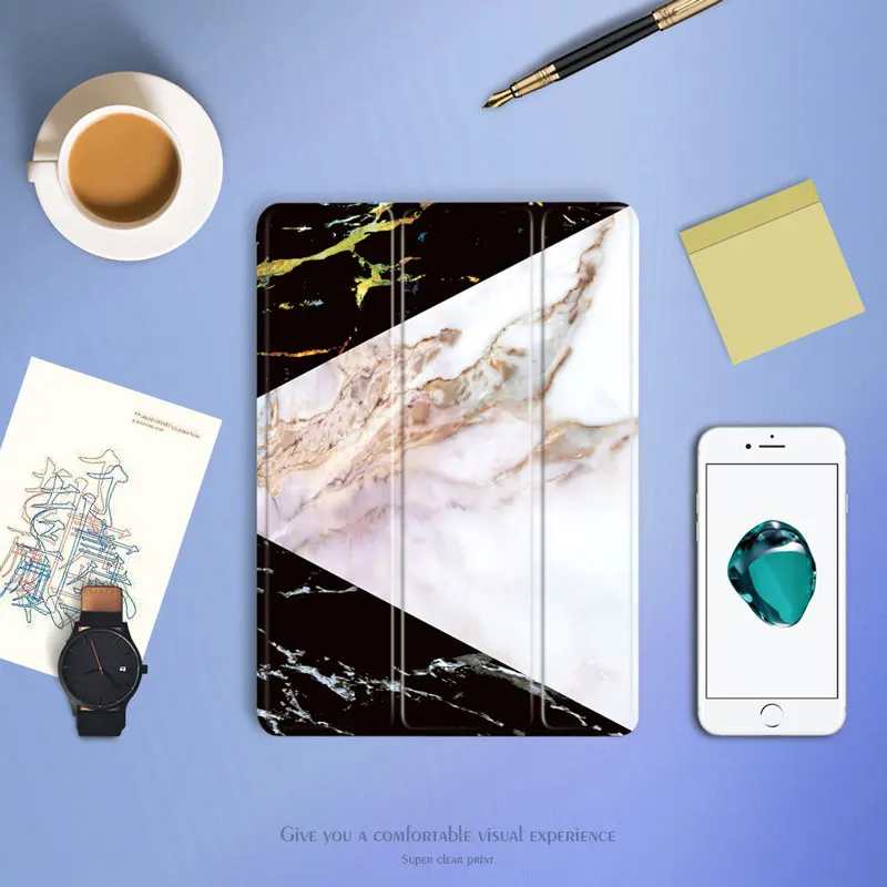 Лоскутные планшеты Чехол для iPad 9 7 2017 2018 Marbling шаблон модный защитный чехол ТПУ