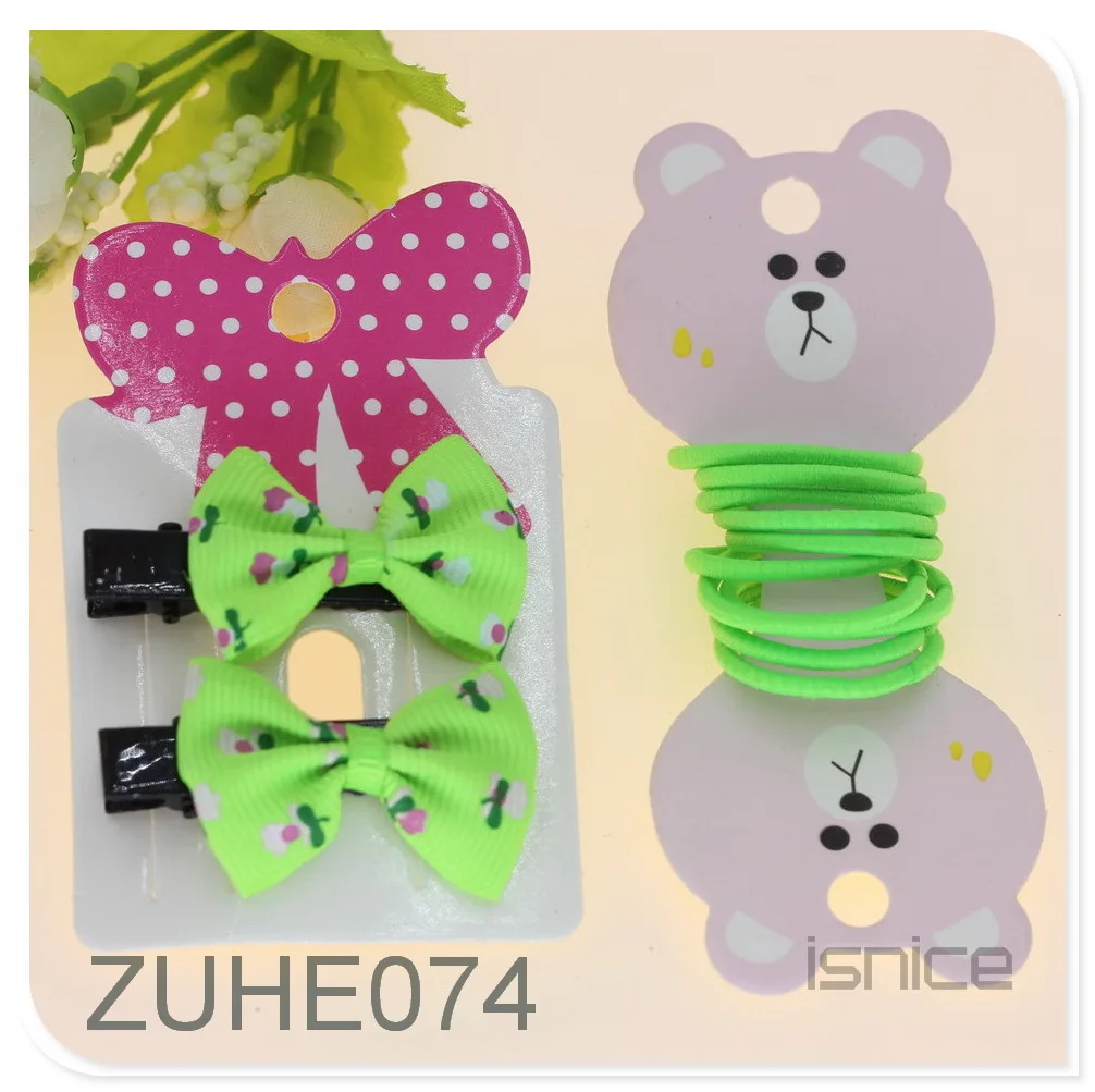 isnice Girls 2 Hair Clips +10 Bands Popular Set hair accessories gum for accessoire cheveux tie elastic kids | Детская одежда и