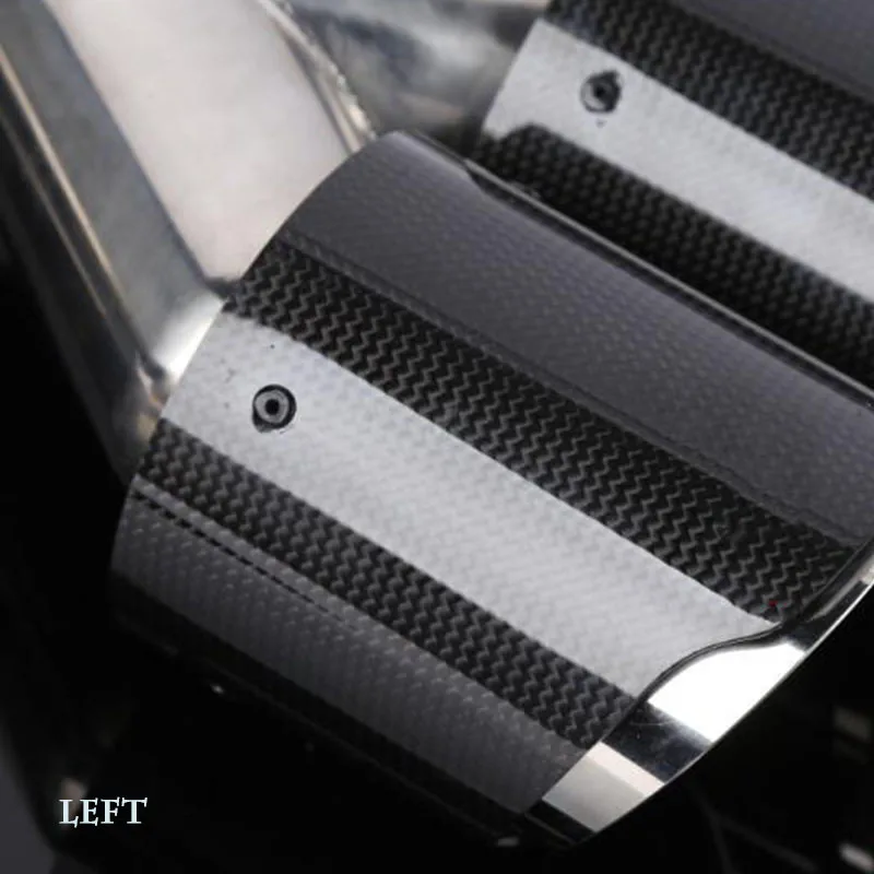 1 pcs 63mm Left Carbon Fiber Dual Pipe Exhaust exhaust tail muffler tip Durable car styling | Автомобили и мотоциклы