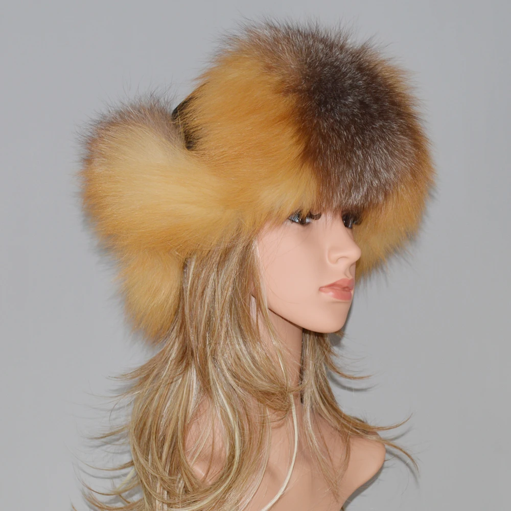 На зимнем меху шапка для женщин из натурального меха енота лисы российские шапки
