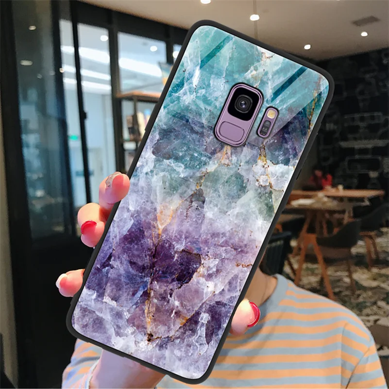 Звездное небо закаленное Стекло чехол для samsung Galaxy A30 A40 A50 A70 M10 M20 J4 J6 J5 J7 S8 S9 S10 плюс A6 A7 A8 A9 крышка - Цвет: yulanzi