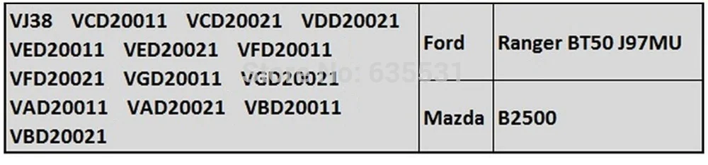 RHV4 VJ38 WE01 VFD20021 VGD20021 VAD20011 VAD20021 VBD20011 Turbo для FORD Ranger WLAA WEAT для MAZDA 6 BT50 J97MU 2,5