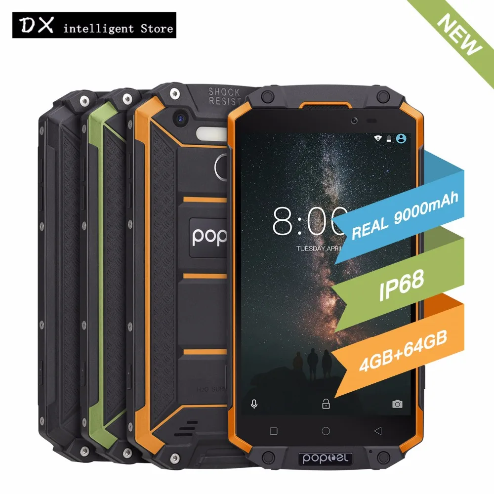 Poptel P9000 Max 4G B 6 водонепроницаемый противоударный с IP68 LTE FDD смартфон 5 &quotFHD MT6750V