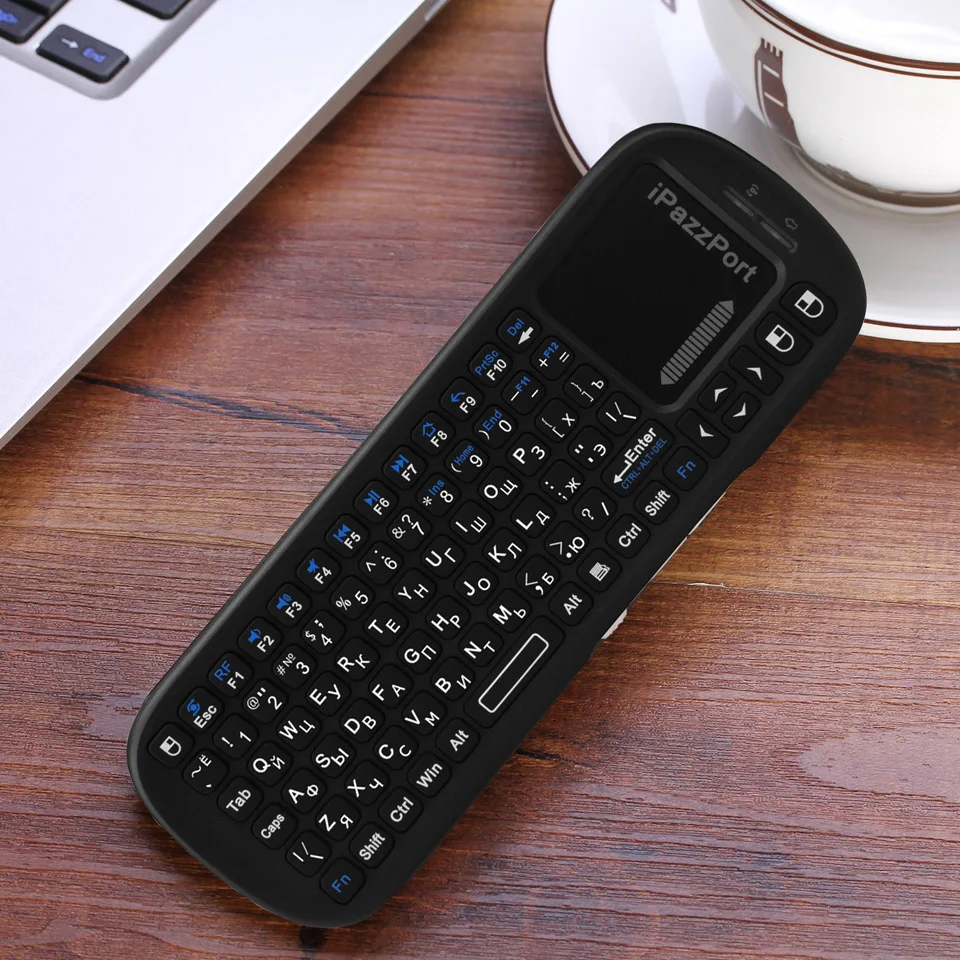 IPazzPort русская 2 4 GHz Мини Портативная Беспроводная клавиатура Air Mouse с тачпадом для