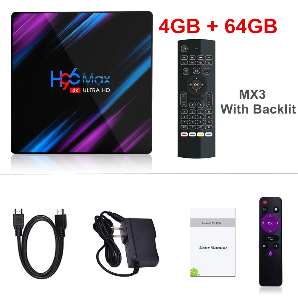 4G64G MX3 no voice H96 MAX 3318 Smart tv Box Android 9,0 4 Гб ОЗУ 32 Гб 64 Гб ПЗУ RK3318 4K 2,4G/5G Wifi Bluetooth телеприставка 2G 16G медиаплеер - Цвет: 4G64G MX3 no voice