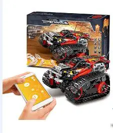 red Приложение интерактивная игрушка автомобиль Программирование игрушки инженер гранулированный строительные блоки отслеживаемый контроль внедорожный автомобиль подарок для ребенка 2 - Цвет: red