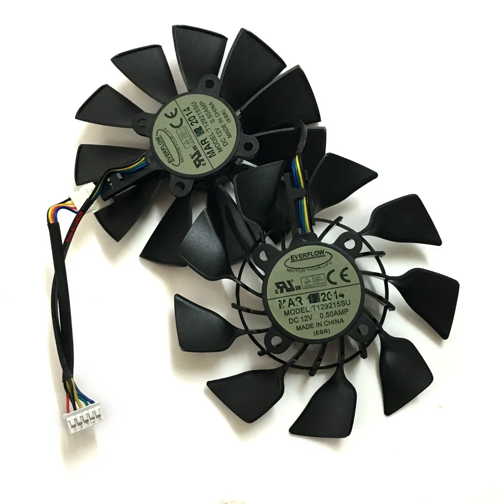 2 шт./лот T129215SU 95 мм 12V 0.5A графика карта вентилятор VGA кулер для ASUS GTX780TI GTX 780 R9 280X
